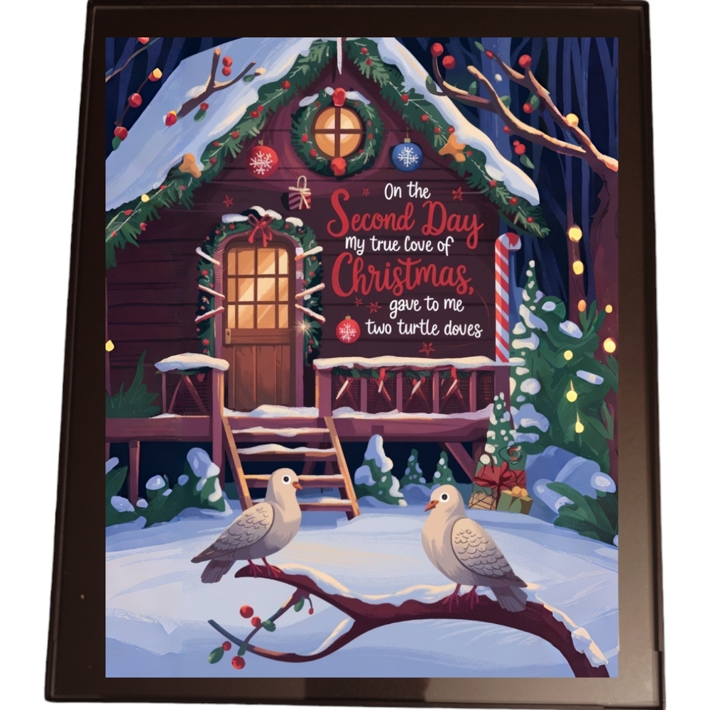 On the Second Day of Christmas In A Glass Front Frame 8x10 Picture AI wall